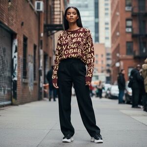 OVO October's very own Maroon and Yellow women’screwneck Sweater size XL rare